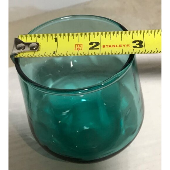 Aqua Glass Tumbler 3” Tall & 3.5" Diameter - Picture 4 of 5